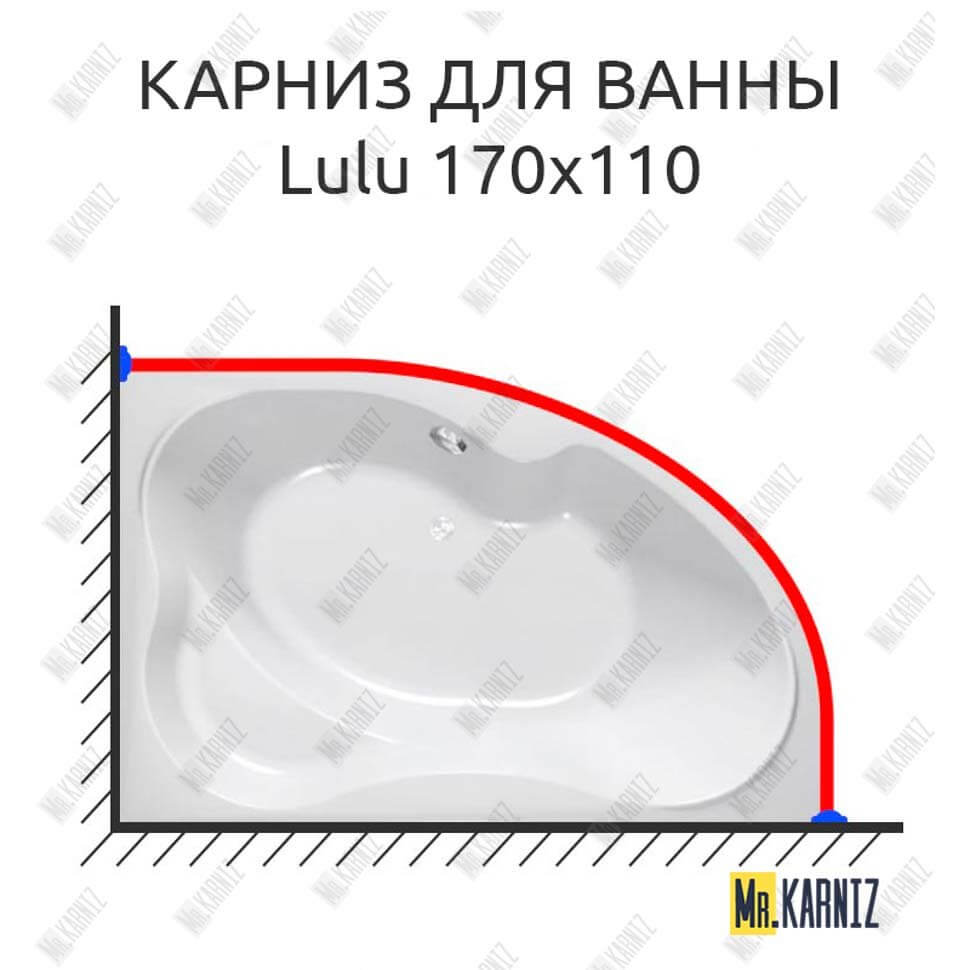 Карниз для ванны Kolpa-San Lulu 170х110 Усиленный 25 мм MrKARNIZ