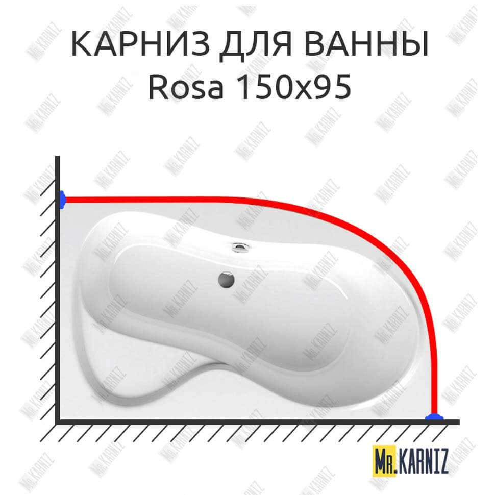 Карниз для ванны Ravak Rosa 150х95 Усиленный 25 мм MrKARNIZ Карниз для ванны Ravak Rosa 150х95 Усиленный 25 мм MrKARNIZ